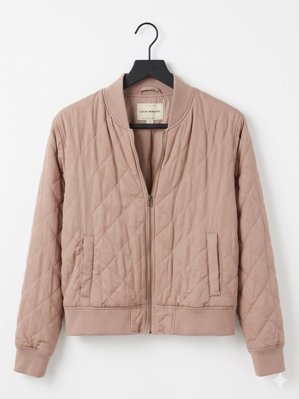 Lucky Brand Quilted Bomber Jacket - Mauve